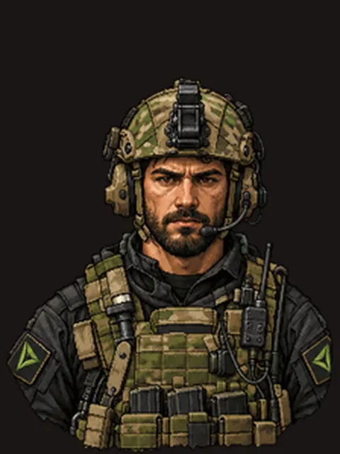 Retrato de Falcão, líder da Força Tarefa Garra.
