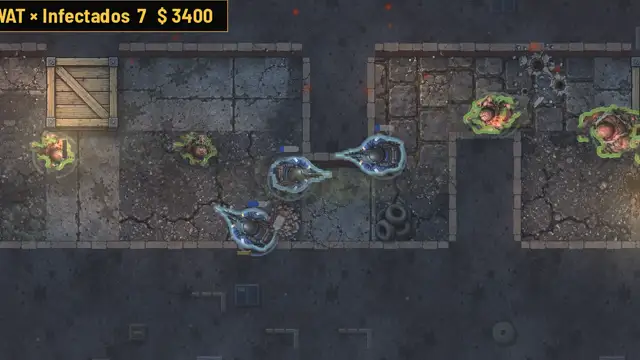 SWAT segura o quarteirão contra Infectados.