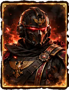 Coronel das Cinzas, skin lendária de operador do Passe Premium, armadura dourada e olhos em brasa.